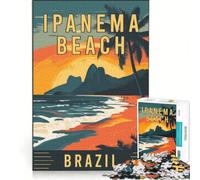 Puzzle 1000 pièces Plage du Brésil, Décoration Murale, Défi Difficile, Cadeaux Uniques pour Un Anniversaire ou Noël 38x26cm