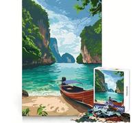 Puzzle 1000 pièces Plage du Lagon Tropical en Thaïlande pour Adultes, idéal pour développer l'esprit d'analyse, se détendre et s'évader Un Cadeau de Saison idéal (38x26cm)
