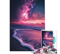Puzzle 1000 pièces Plage étoilée Lumineuse Puzzle pour Adultes Défi Difficile Stimule Le Cerveau Cadeau de Noël ou d'anniversaire (Dimensions : 38x52cm)