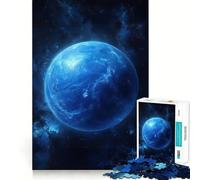 Puzzle 1000 pièces Planète Bleue dans l'espace Pluton Jeu sans Couture,Divertissement et réflexion,Cadeau Artistique de Noël (50x75cm)