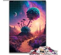 Puzzle 1000 pièces Planète Champignons, en Bois, pour Les Anniversaires, Les fêtes et la décoration intérieure(1000 pièces, 50x75cm)