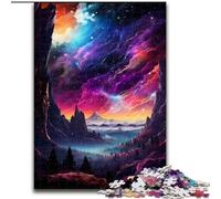 Puzzle 1000 pièces Planète colorée dans l'espace en Bois, pour Noël et Le Nouvel an, Cadeau de Vacances 50x75cm, Jeu de réflexion pour Adolescents, pour Les fêtes