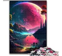Puzzle 1000 pièces Planète colorée en Bois, pour Les Parents, Les Amoureux et Les Amis - 14 Ans et Plus 50x75cm. Activité de Jeu familiale captivante.