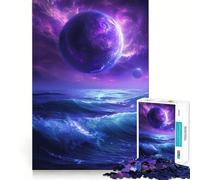 Puzzle 1000 pièces Planète et Océan Violet pour Adolescents, Jeu intellectuel, Divertissement d'intérieur, découpe de qualité, Cadeau créatif (38x26cm)