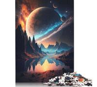Puzzle 1000 pièces Planète Lac Évasion Puzzles Adultes Difficulté Puzzles Éducation Jouets Jeux Famille Décoration (38x26cm)