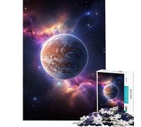 Puzzle 1000 pièces Planète Mercure et nébuleuse Jeu de réflexion Stimulant l'intelligence Jouet addictif Cadeau d'anniversaire Défi Difficile (Dimensions 38x26cm)