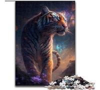 Puzzle 1000 pièces Planète Tigre en Bois, Casse-tête Haute difficulté pour Adolescents 50x75cm Un pour Noël ou Un Anniversaire