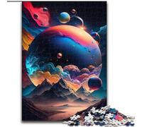 Puzzle 1000 pièces Planète Univers Coloré en Bois, Activité Amusante à la Maison 50x75cm Jeu de Casse-Tête pour Adolescents, Cadeau de Vacances Parfait