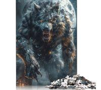 Puzzle 1000 pièces Pleine Lune Loup-Garou Fureur Puzzles en Papier carrés créatifs pour Adultes Jeu éducatif Jouet de défi (38 x 26 cm)