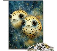 Puzzle 1000 pièces Poisson-Globe en Bois, idéal pour la décoration de la Maison et du Bureau, pour Un Anniversaire, Taille 50x75cm, pour Homme et Femme