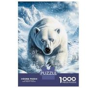 Puzzle 1000 Pièces Polar Bear in Snowy Landscape Puzzles pour Adultes, Jouet, Décoration Murale, Course De Vitesse Manuelle, Idéal comme Cadeau pour Toute La Famille 70x50cm/1000pcs