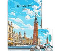 Puzzle 1000 pièces Pologne Cracovie Voyage Puzzles 1000 pièces pour Adultes Cadeaux, Jouet éducatif intellectuel décompressant Superbes Cadeaux et Jouets 75x50cm