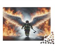 Puzzle 1000 pièces Pompier Ailé Ange de Feu, Carton, Amateurs de Calme Activités Intérieures 38x26cm