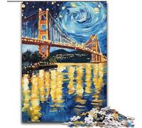 Puzzle 1000 pièces Pont de San Francisco la Nuit en Carton, activité Amusante à Faire à la Maison, Taille 38x26cm, Jeu de réflexion pour Adolescents, Cadeau de Vacances idéal