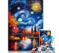 Puzzle 1000 pièces Pont sous Le Ciel Nocturne, Anti-Stress, défi Difficile, Chaque pièce est Unique - Jeu Familial Stimulant et Amusant (38x26cm)