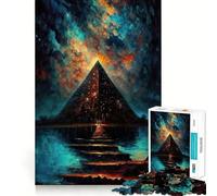 Puzzle 1000 pièces Pont vers la Pyramide Sharp Cut Art Focus Jeu de Construction Temps de détente Jeu d'anniversaire Amusant (38x26cm)