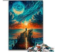 Puzzle 1000 pièces Pont vers l'océan Peinture Puzzles Adultes 1000 pièces Idéal pour la décoration de la Maison et du Bureau, Cadeau Parfait pour Un Anniversaire Taille 26X38CM
