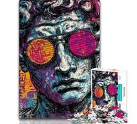 Puzzle 1000 pièces Pop-Art Michel-Ange Statue de David Puzzle 1000 pièces pour Adolescents et Adultes pièces entièrement emboîtables et de Formes aléatoires (38x26cm)