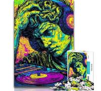 Puzzle 1000 pièces Pop-Art Michel-Ange Statue de David Puzzles 1000 pièces pour Adultes Adolescents Jouets éducatifs Anti-Stress pour renforcer l'amour Entre Couples (38x26cm)