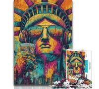 Puzzle 1000 pièces Pop Art Statue de la Liberté Puzzles 1000 pièces pour Adolescents Anti-Stress défi Difficile améliore l'amour Entre Les Couples 75x50cm