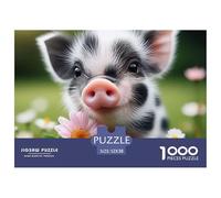Puzzle 1000 pièces Porcelet Fleur Marguerite - Jeu éducatif, idée Cadeau Maison 52x38cm/1000pcs