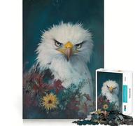Puzzle 1000 pièces Portrait d'aigle à tête Blanche Découpe Lisse Jeu de réflexion Cadeau Relaxant Décoration de Noël (38x52cm)