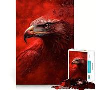 Puzzle 1000 pièces Portrait d'aigle Rouge pour Adolescents Jeu de Logique et de Détente Découpe Précise Cadeau Artistique (50x75cm)