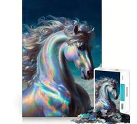 Puzzle 1000 pièces Portrait de Cheval en Opale pour Adultes, Puzzle Relaxant et apaisant, Cadeau de Noël (50x75cm)
