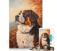 Puzzle 1000 pièces Portrait de Chien d'automne Jeu de Construction précis,Amusant et cognitif,idéal pour Un Moment de détente et Un Anniversaire Artistique (38x26cm)
