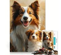 Puzzle 1000 pièces Portrait de Chiot Border Collie,Assemblage Parfait,activité ludique et Intelligente,Jeu Amusant pour se détendre,Cadeau d'anniversaire (50x75cm)