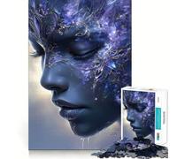 Puzzle 1000 pièces Portrait de Femme céleste Découpe Nette Jeu de Construction Artistique Jeu de détente Jeu d'anniversaire Amusant (38x52cm)