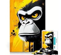 Puzzle 1000 pièces « Portrait de Gorille en colère » Jeu de développement cognitif Surface Lisse sans bavures Activité relaxante en Groupe à l'intérieur (50x75cm)