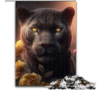 Puzzle 1000 pièces Portrait de Panthère Noire, Puzzle en Carton, pour la fête des mères, Les Anniversaires et Noël, Taille 38x26cm