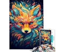 Puzzle 1000 pièces Portrait de Renard Roux Puzzle Abstrait pour Adultes Jeu de réflexion Idéal pour Passer Le Temps à la Maison pour Un Anniversaire ou Noël (Dimensions 50x75cm)
