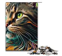 Puzzle 1000 pièces Portrait d'un Beau Chat en Papier pour Enfants Interaction Parent-Enfant 1000 pièces (38 x 26 cm)