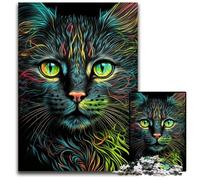 Puzzle 1000 pièces Portrait d'un Beau Chat, idéal pour Les Adolescents, Les Liens familiaux, Les Casse-têtes et Les décorations d'intérieur DIY, 50x75cm/19,68x29,52 Pouces