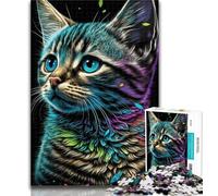Puzzle 1000 pièces Portrait d'un Beau Chat pour Adultes, Jeux éducatifs, décoration d'intérieur, Collection d'artistes, Beaux-Arts 26x38cm