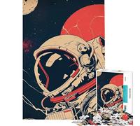 Puzzle 1000 pièces Poster Astronaute Rétro Idéal pour Un Anniversaire Noël Décoration Intérieure Jeu Éducatif Convient aux Personnes de 14 Ans et Plus 50x75cm