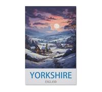 Puzzle 1000 Pièces，Poster de Voyage Vintage Yorkshire Angleterre，pour Adultes Adolescents Scies Sauteuses 1000 Pièces Idéal pour La Relaxation Méditation Passe-Temps Cadeau d'anniversaire-G25