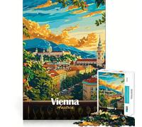 Puzzle 1000 pièces, Poster du Paysage Urbain de Vienne, découpe Premium, Jouet d'exercice Mental, Moment de détente et de Divertissement, Cadeau d'anniversaire Amusant (50x75cm)