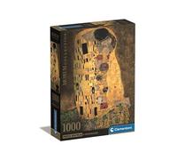 Clementoni | Puzzle Gustav Klimt The Kiss 1000 Pièces pour Adultes 18 Ans+ | Art Nouveau Doré | Poster Inclus à Encadrer | Recyclé FSC | Idée Cadeau Adulte| Décoration Intérieure