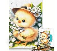 Puzzle 1000 pièces Poule et Lys de mai,découpe Nette,Jeu de Construction Artistique,Moment de détente,Jeu Amusant pour Un Anniversaire (38x26cm)
