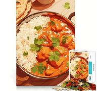 Puzzle 1000 pièces Poulet Tikka Masala avec Riz Découpe précise Jeu de réflexion Amusant Jeu de détente Cadeau Festif et récréatif (50x75cm)