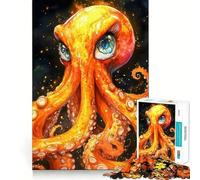 Puzzle 1000 pièces Poulpe Orange pour Adultes, illustrant Une Pieuvre Orange Thème : Remember Upgrade Peaceful Time Tight Cut Santa Wish List (38x52cm)