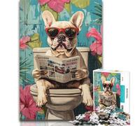 Puzzle 1000 pièces pour Adolescent, Chien lisant Un Journal, Jouet éducatif et décompressant, idéal pour Un Anniversaire, 50x75cm