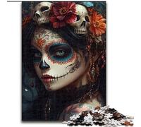 Puzzle 1000 pièces pour Adolescentes, crânes mexicains, pour Les 14 Ans et Plus Un Jeu Stimulant à Offrir à Toute la Famille et aux Amis (Taille 26x38cm)