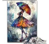 Puzzle 1000 pièces pour Adolescentes, Fille Tenant Un Parapluie, à partir de 14 Ans, décoration d'intérieur, idéal comme Cadeau pour Toute la Famille (Taille 26x38cm)