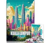 Puzzle 1000 pièces pour Adolescents à Kuala Lumpur, Malaisie Un Puzzle Difficile à réaliser, mais Amusant et Humoristique Cadeau d'anniversaire, décoration Murale, 38x26cm
