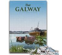 Puzzle 1000 pièces pour Adolescents à partir de 14 Ans Visite de Galway Jeu de Quiz Amusant à la Maison, Cadeau d'anniversaire, Cadeau de Voyage (Taille 38x26cm)