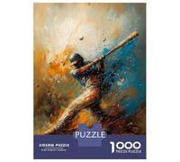 Puzzle 1000 Pièces pour Adolescents Abstract Baseball Player - Dynamic Sports Art Puzzle Adulte Jeux Relaxants Décoration Intérieure Cadeaux d'anniversaire Et Cadeaux Uniques 38x26cm/1000pcs